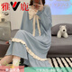 Yalu Breast Pad Nightkide Frauen reine Baumwolle Langarm süße Prinzessinstil Internet Berühmtheit großer Sicht Pyjama LOSS 2025 Neuer Frühling und Herbst CK-16863 2xl [brustloses Pad]