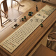 LuodaBAN (LUODABAN) Thousand Miles of Jiangshan Table Flag Tea Table New Chinese-style Zen Tea Table Padding Cloth Absorbent Tea Table Table Cloth Long Strip Huxi Caotang Picture-NC-12044 30*160cm [odorless]