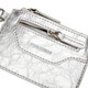 PeaceBird [mismo modelo en el centro comercial] 2025 Autumn New Silver P Pu Small Square Bag A1YZF3113 Plata F