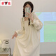 
Yalu Spring and Autumn 2025 new internet celebrity style pajamas for women, cute nightgowns for long-sleeved large-size pregnant women's home clothes can be worn outside 16857 M (recommended weight 80-100 Jin [Jin equals 0.5 kg])