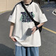 
KuZHANG (KUZHANG) American retro short-sleeved T-shirt for men in summer 2025 new loose design niche Japanese ins trendy brand top 3895*wasp white L 120-140Jin [Jin equals 0.5 kg]