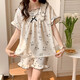 Yitangduo pyjamas pour femmes en été dessin animé short à manches courtes mince fille pacha chien doux et mignon style princesse extérieur porte des vêtements à la maison 7701 # m 80-100jin [Jin est égal à 0,5 kg]