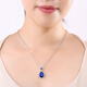 DL 1998 Fat Donglai same style tanzanite pendant sapphire pendant for women Japanese and Korean silver plated 18k gold colored gemstone necklace expensive