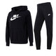 Nike (Nike) Costume féminin, automne et hiver Nouvelles vêtements de sport, Big Logo Sweatshirt Top Veste, pantalon décontracté, ensemble en deux pièces, sweat à capuche + pantalon / S / 155 chaud
