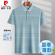 Pierre Cardin Summer Summer Middle-E-End Ice Silk Camiseta de manga corta Camiseta Polos de papá Base Old Man Base de mediana edad y anciana Camiseta de solapa de ancianos-9855 Pocket de bolsillo real gris M 48/165