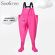 SooGree children's underwater waders, rain boots, boys and girls, sea water pants, suspenders, one-piece waders, water shoes, half-length waterproof suit, children's waders, pocket style, pink 26-27 (suitable for inner length 17.5cm)