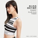 Victoria's Secret Yang Mi's style, cool-looking logo for summer, knitted vest bra, sports underwear without steel rings for women 95D1 white-retro square collar 11228101 M (34C/34D/36A/36B)