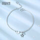 Misu Platinum Star Bracelet for Women PT950 Platinum Moon Pendant Adjustable Hand Jewelry Fashion Birthday Gift Weight 2.3-2.5g 16+2cm