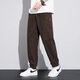 Ronghu ice silk drooping casual pants for men 2025 new summer thin fast dry trendy harem pants loose work trousers K143 black XL [Suggested 115-130Jin [Jin equals 0.5 kg]]