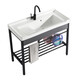 Gaocheng Balcony Washing Basin Ceramic Washing Basin Stainless Steel Support Basin Washing Basin with Washing Board Balcony Ultra-Deep Washing Basin 1048 Single Basin with Water (No Bracket)