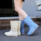 Women's new Japanese women's rain boots fashionable outside anti-slip water shoes Internet celebrity same versatile waterproof rain boots JD313 medium tube-khaki 39-40