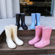 Women's new Japanese women's rain boots fashionable outside anti-slip water shoes Internet celebrity same versatile waterproof rain boots JD313 medium tube-khaki 39-40