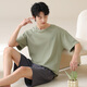 Паджама Catman Men Men Pure Cotton Spring и лето 2025 г. Новые брюки с короткими рукавами.