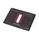 
BALLY (BALLY) red and white striped leather leather card bag card clip for men's coffee color basic package (pack + dust bag)