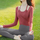 Shuangxiu Chinese Style Yoga Suit for Women Autumn and Winter 2025 New High-end Three-piece Pilates Fitness Top Long Sleeve Anchor Red + Anchor Red Bra + Dove Gray Pants M 100-115
