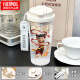 Thermos (Thermos) Nezha Ao Bing Outdoor Water Cup tragbarer Doppeltrink-Kaffee-Kaffeetasse Neue Männer- und Frauen-Sportstrohkessel mit hoher Weiß-Lily-Valley-PC-Wasserbecher-Hst3294, die + passender PC