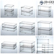 Boîte de partition de tiroir de qualité importée Divers Rangement Artefact Artefact Miroir Armoire à rouge à lèvres Cosmétique Transparent étroite et long 4877. Côté U Transparent Basket-Medium Longueur