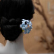 Xiaomi Xingjiangnan picked flowers intangible cultural heritage hand-made velvet blue hydrangea brooch hairpin U hairpin Hanfu cheongsam accessories hydrangea brooch ready stock