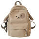 
Japanese ins cute puppy schoolbag female high school student Korean version simple casual and versatile college student campus backpack khaki single bag without pendant