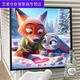 Clcey Crazy Zoo City Цифровая масляная живопись Симпатичная мультипликация Crazy Zoo City Цифровая масляная живопись SJ13553 20*20см.