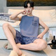 2025 new summer men's pure cotton pajamas set casual vest shorts for outdoor wear OMM13066 XL