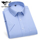 Sieben Wolfs 2025 Sommer Herren-No-Lösungs-Kurzarm-Shirt mit mittleren Altersgeschäften im mittleren Alter Profi Kleidung Fashion Comfort High-End-Baumwoll-Shirt DX6629 38