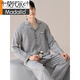 Modal Spring and Automn Cardigan Men's Men's Long à manches pyjamas Coton Coton Summer et Hiver Home Taille pour Usor Usary pour les adolescents omm12014 L (recommandé 100-120jin [Jin est égal à 0,5 kg]))