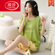 LangSha pajamas (LangSha) women's summer short-sleeved pure cotton two-piece set summer Korean style loose fresh student spring and summer thin home clothing G6630 short-sleeved L women--