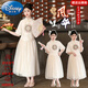 迪士尼（Disney）儿童国风新中式女童汉服夏季连衣裙2025新款夏装公主套装裙子唐装 图片色 170 尺码15~16岁【160-170cm】