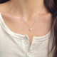 Xinshe S999 sterling silver sugar cube necklace for women, high-end silver clavicle chain to commemorate Valentine's Day and birthday gift for girlfriend, sugar cube necklace