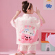 Sakenmao (SAKENMAO) girls pajamas summer ice and snow silk shorts shorts thin 2025 new Kapibala children's girls home clothes 6624-Kulomi [ice and snow silk] 170 size 12 [height 120cm-130cm]
