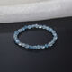 YIBIY natural conformable aquamarine raw stone bracelet irregular sky blue crystal bracelet niche design gift for best friends, sea blue, bead diameter about 4mm, 14cm