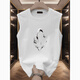 Lomon Summer nueva camiseta sin mangas impresas para hombres algodón de algodón puro ropa suelta ropa de hombre día de padre negro [imagen pequeña en el lado delantero izquierdo del chaleco k1098 dos piezas s recomendado 70-80 jin [Jin equivale a 0.5 kg]