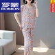 ROMON Cotton silk short-sleeved suit for women's summer new large size fashion casual loose slimming outside wearing seven-point wide-leg pants two-piece set white M