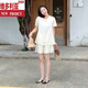 Victoria's style 2025 summer new fashionable and fashionable versatile short-sleeved hollow casual top wide-leg slimming shorts suit for women, off-white two-piece set S recommended 80-100Jin [Jin equals 0.5 kg]