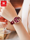 BEYZK2025 new women's watch women's student brand name Swiss mechanical watch women's niche light luxury waterproof women's watch 6636 elegant red SF Express + gift + ten years of warranty