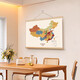 Nouvelle Chine Carte Décoration Peinture Salon Location House Scroll Paint Student Dormitory Bedside Mural Stickers 16851 60 * 40 + Rouglage en bois massif + toile d'huile Picture Lanyard Craft