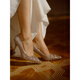 Rose Castle Crystal Zapatos de oro Tacones altos zapatos de novia xiuhe vestido de novia principal oro 6629 6.5cm 40