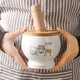 Cartoon cat ceramic jar garlic artifact mortar garlic household garlic masher grinder masher medicine jar garlic jar cup B style cartoon cat 600ml