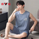 Yalu Herren-Pyjamas Sommermodal Ice Silk Weste Shorts Anzug Teenager große ärmellose Hauskleidung A-12027 3xl