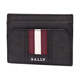 
BALLY (BALLY) red and white striped leather leather card bag card clip for men's coffee color basic package (pack + dust bag)