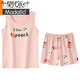 
Modal summer women's vest with chest pad pajamas set sleeveless pure cotton thin bra without wearable bra home clothes can be worn outside. Chest pad B1105 yellow fruit vest short-sleeved suit industry M women's 75-95 Jin [Jin equals 0.5 kg]