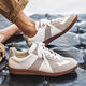 Winter Extra-große Größe Herrenschuhe 45 neue deutsche Trainingschuhe 46 Echtes Leder lässig weiße Schuhe 47 Japanische Nischen-Skateboardschuhe 48 9715 Weiß Grau 36