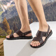 Aocon offizielle Sandalen Männer echtes Leder bequeme Strandschuhe trendige Sandalen lässig zweifarbige Kopfschicht Cowide Herrenschuhe braun 1243721038 40 250mm