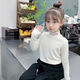 Girls German velvet bottoming shirt spring and autumn 2025 new children's velvet top with long-sleeved T-shirt for girls and older children HL-514 white 140