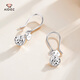 Aido Diamond pt950 platinum earrings for women, platinum carving round beads, long curved hook earrings, fashionable and versatile earrings, large size 3.7-3.9 grams