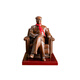Ai Shao talks about Chairman Mao's bronze statue, pure brass seated statue serving the people, sculpture, living room, office desktop decoration, housewarming gift, copper color 10.8cm back cover + 3cm base