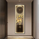 Entrée Horloges d'entrée et légères horloges d'art de luxe et horloges salon sans trous 2025 Nouvelle horloge peinture suspendue avec des lumières par 1371 30 * 90cm