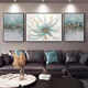 Shunjixiangli hand-painted oil painting high-end living room triptych painting Dafencun abstract sofa background wall hanging painting modern simple flowers JD16751 brocade flower cluster 35*50 left and right 70*50 pure hand-painted oil painting + aluminum alloy black frame