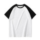 Fhhuabd Camiseta de manga corta para mujeres mangas raglán empalmando verano 2025 Nuevo estudiante versátil con grasa suelta mm top A-9926 m